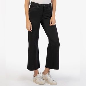 Kut Meg High Rise Fab Ab Wide Leg Raw Hem, Exclusive (Black)